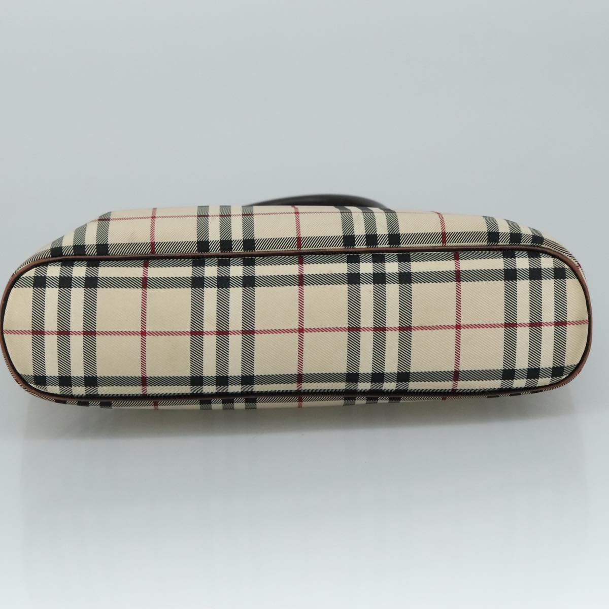 BURBERRY Nova Check Hand Bag Canvas Beige Auth 108646