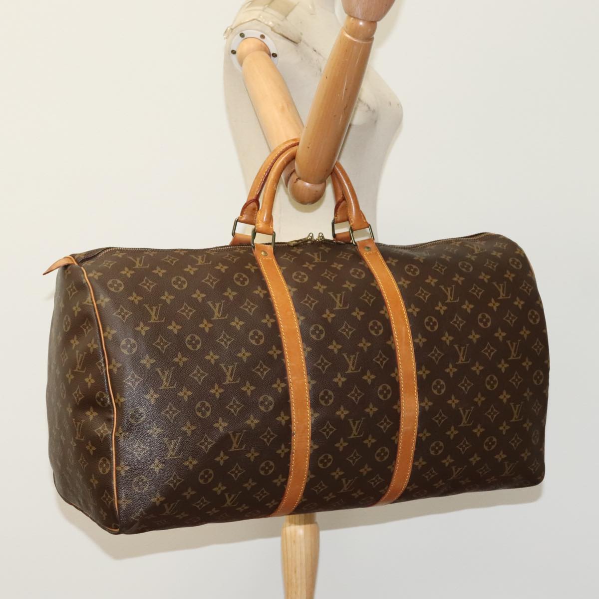 LOUIS VUITTON Monogram Keepall 60 Boston Bag M41422 LV Auth 108676