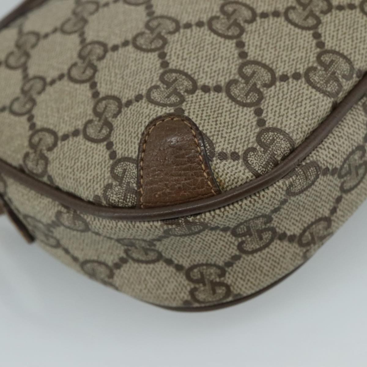 GUCCI GG Supreme Web Sherry Line Shoulder Bag PVC Beige 89 02 066 Auth 108686