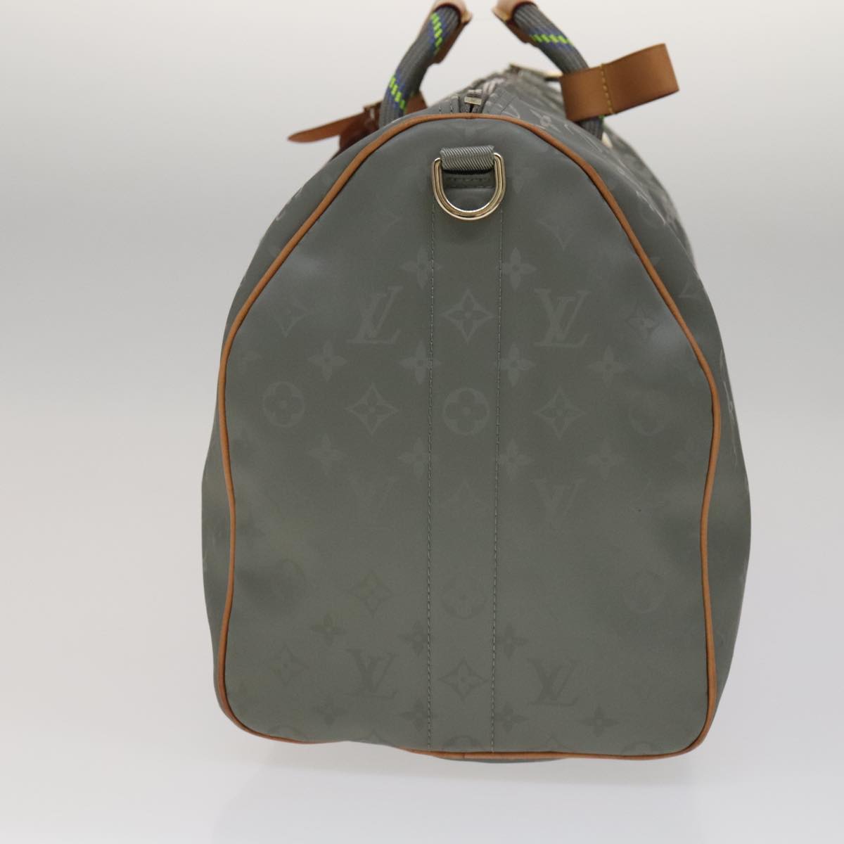 LOUIS VUITTON Titanium Keepall Bandouliere 50 Bag Silver M43886 LV Auth 108706A