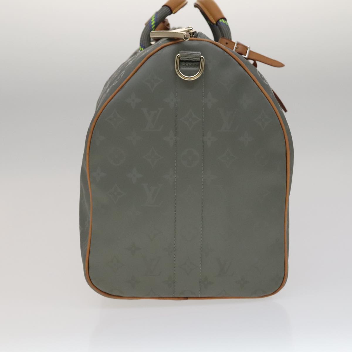 LOUIS VUITTON Titanium Keepall Bandouliere 50 Bag Silver M43886 LV Auth 108706A