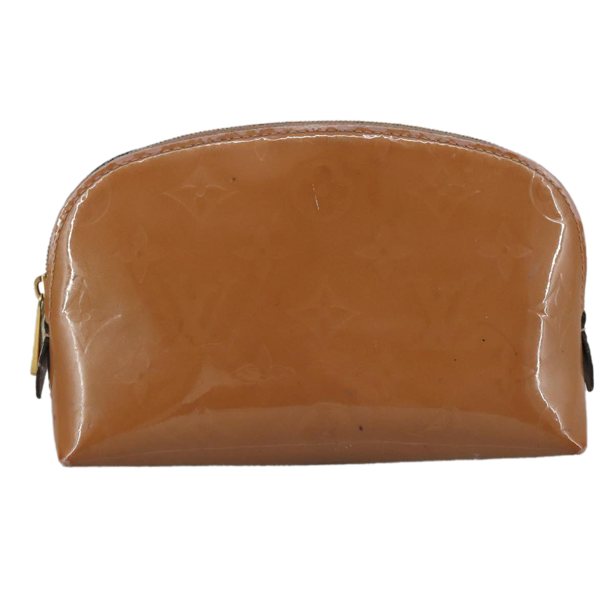 LOUIS VUITTON Monogram Vernis Pochette Pouch Rose Velours M90008 LV Auth 108720