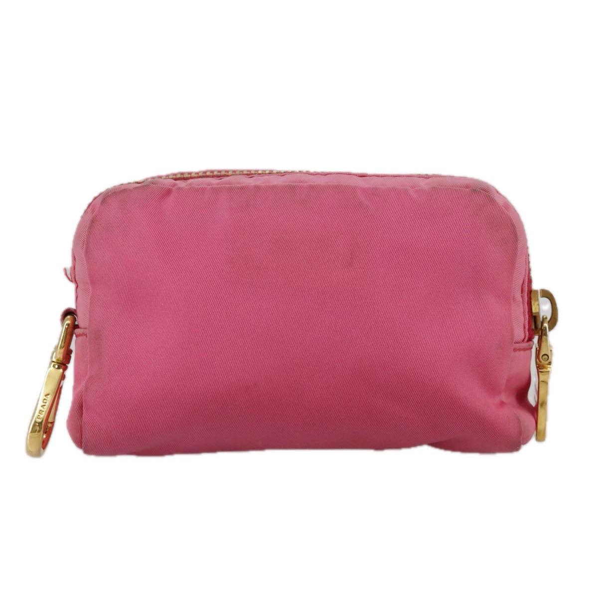 PRADA Pouch Nylon Pink Gold Pink Auth 108723