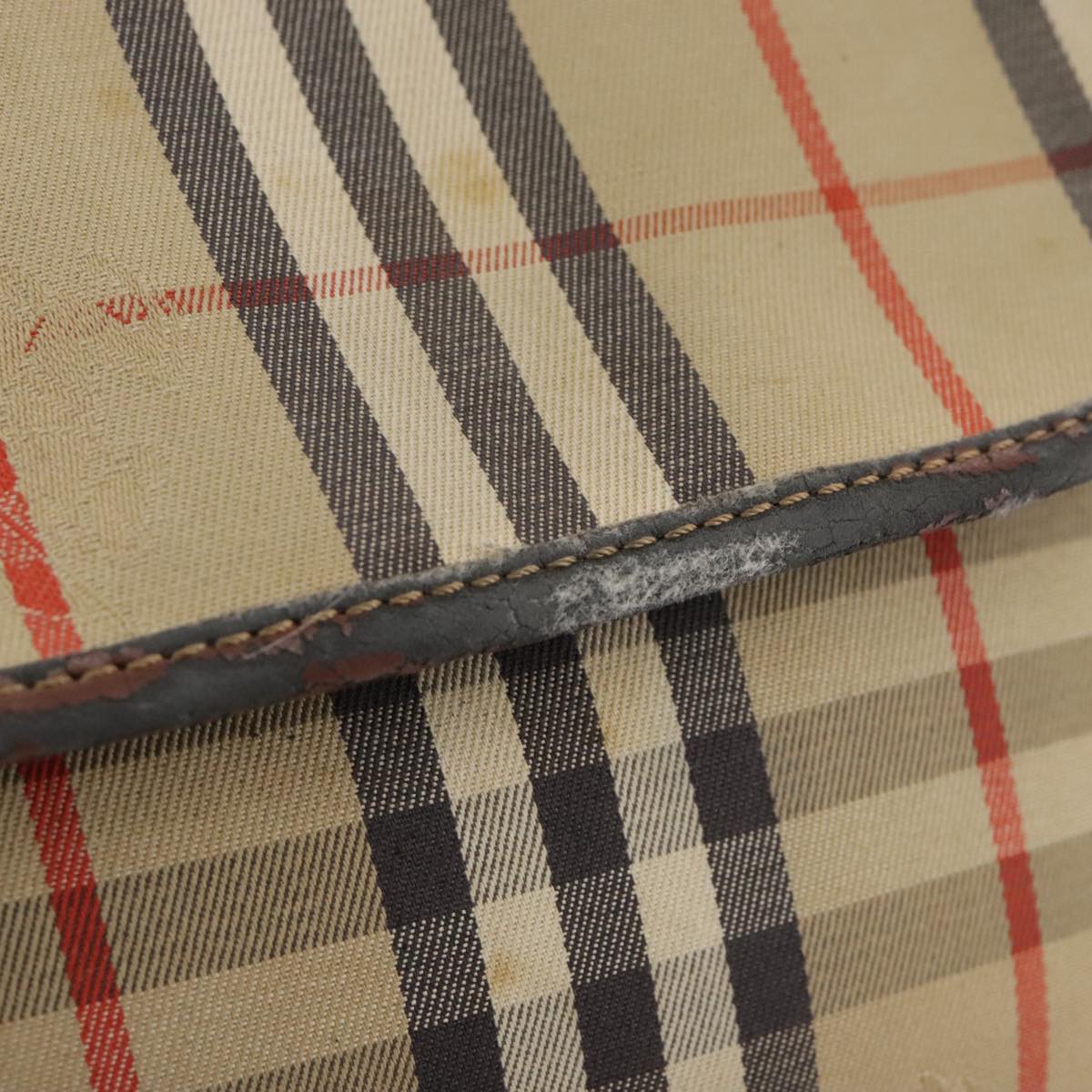 BURBERRY Nova Check Shoulder Bag Canvas Beige Auth 108751