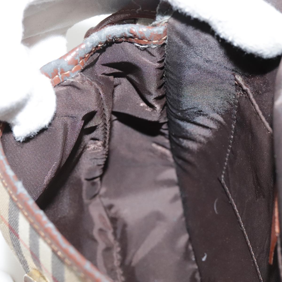 BURBERRY Nova Check Shoulder Bag Canvas Beige Auth 108751