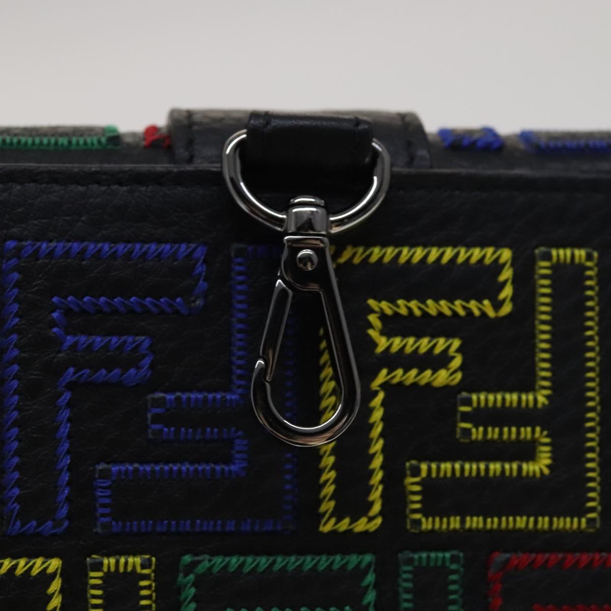 FENDI Zucca Canvas Smartphone holder Leather Multicolor 7AS120 Auth 108838V