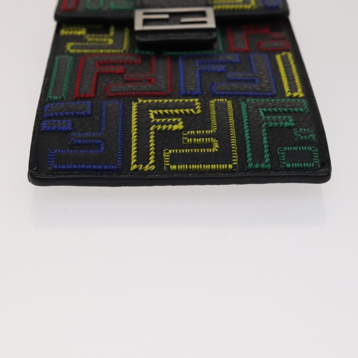 FENDI Zucca Canvas Smartphone holder Leather Multicolor 7AS120 Auth 108838V