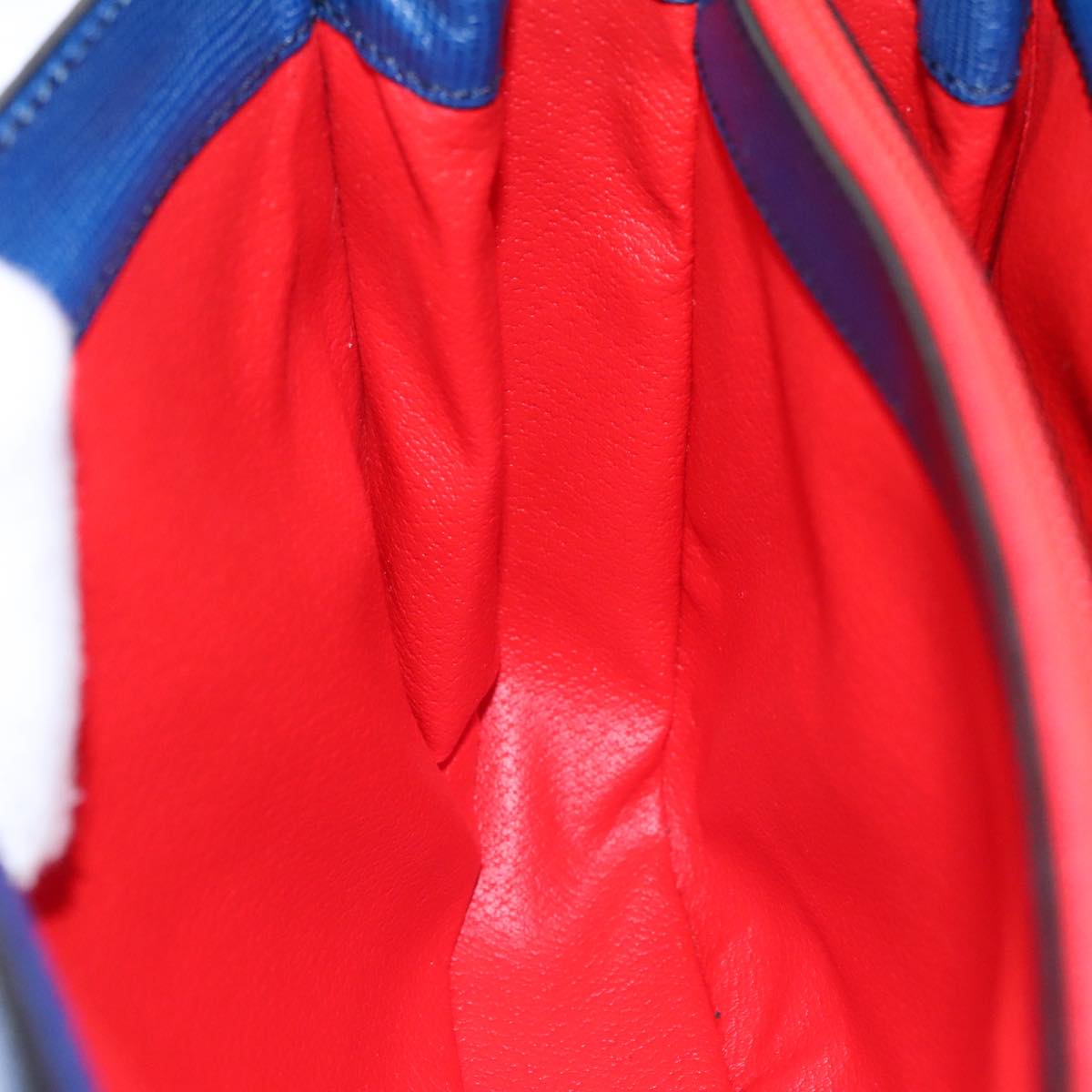 CELINE Hand Bag Leather 2way Blue Gold Auth 108868V