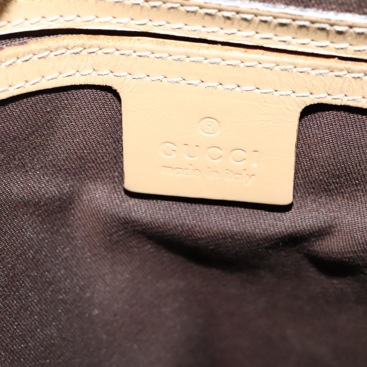GUCCI GG Supreme Shoulder Bag PVC Beige Gold 223666 Auth 108900