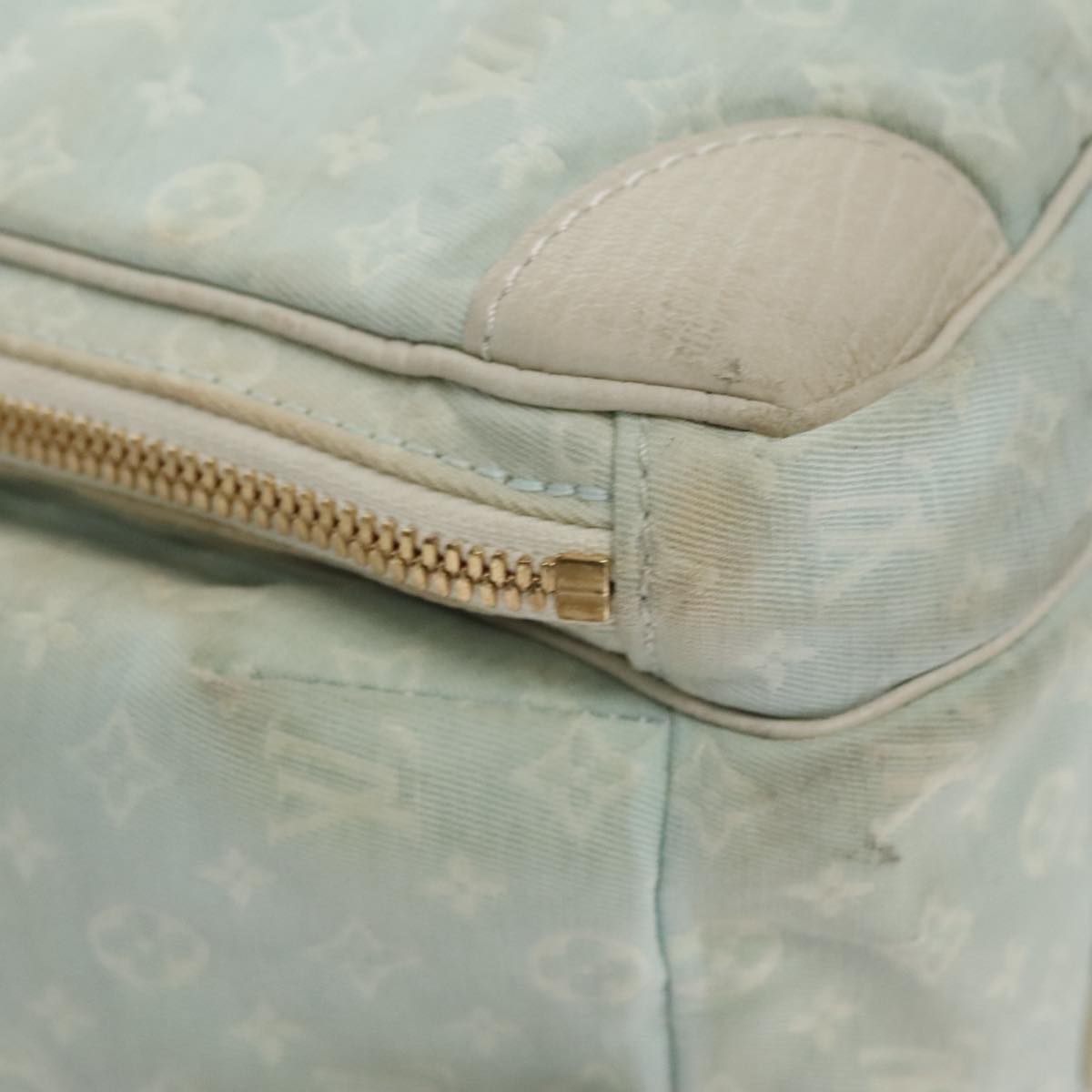 LOUIS VUITTON Monogram Mini Lin Sac Arange Mothers Bag Blue M95256 Auth 108921