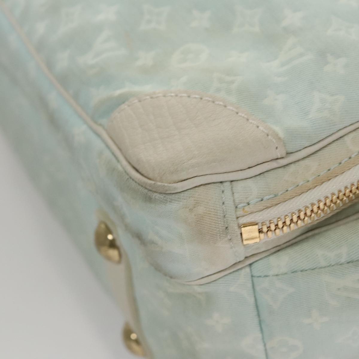 LOUIS VUITTON Monogram Mini Lin Sac Arange Mothers Bag Blue M95256 Auth 108921