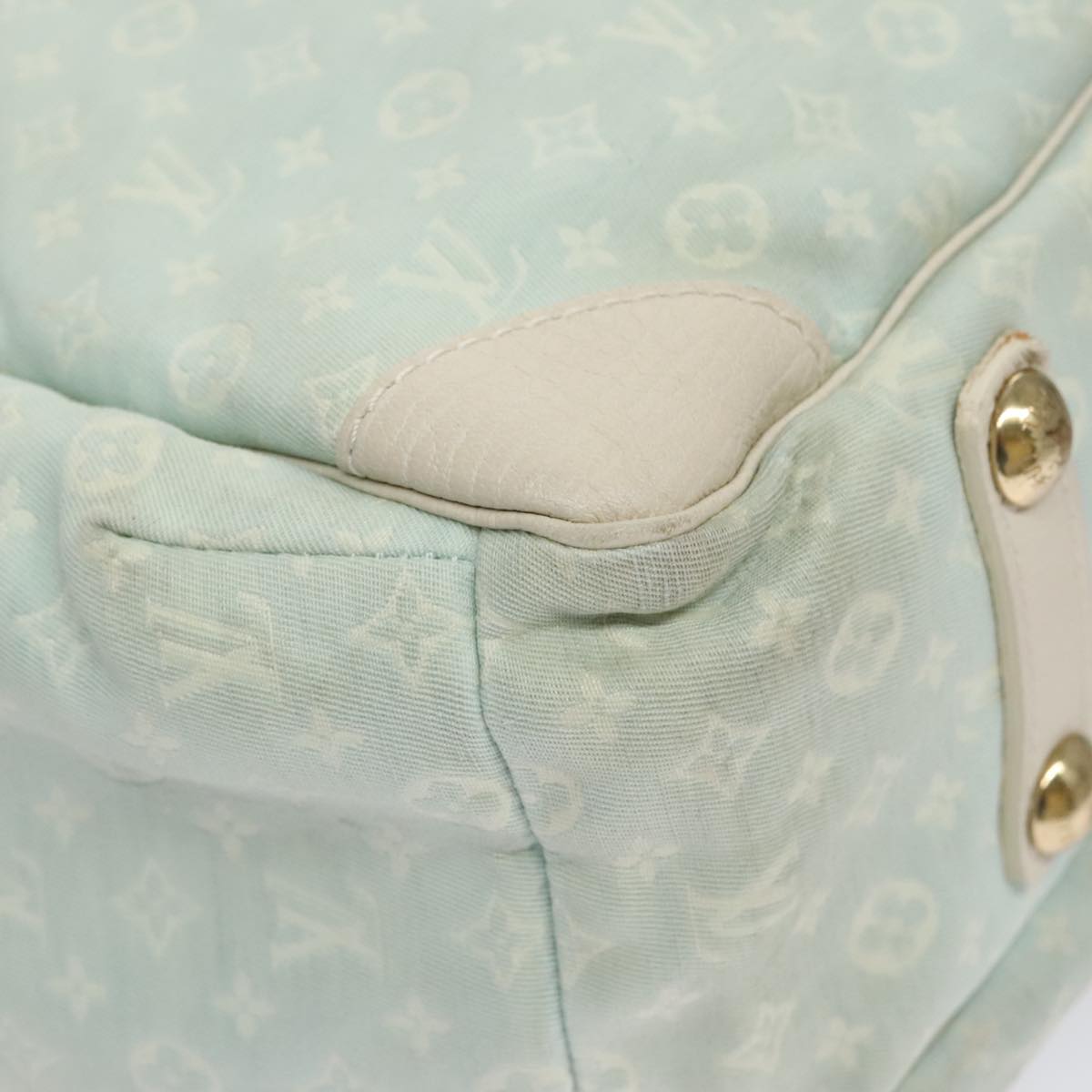 LOUIS VUITTON Monogram Mini Lin Sac Arange Mothers Bag Blue M95256 Auth 108921