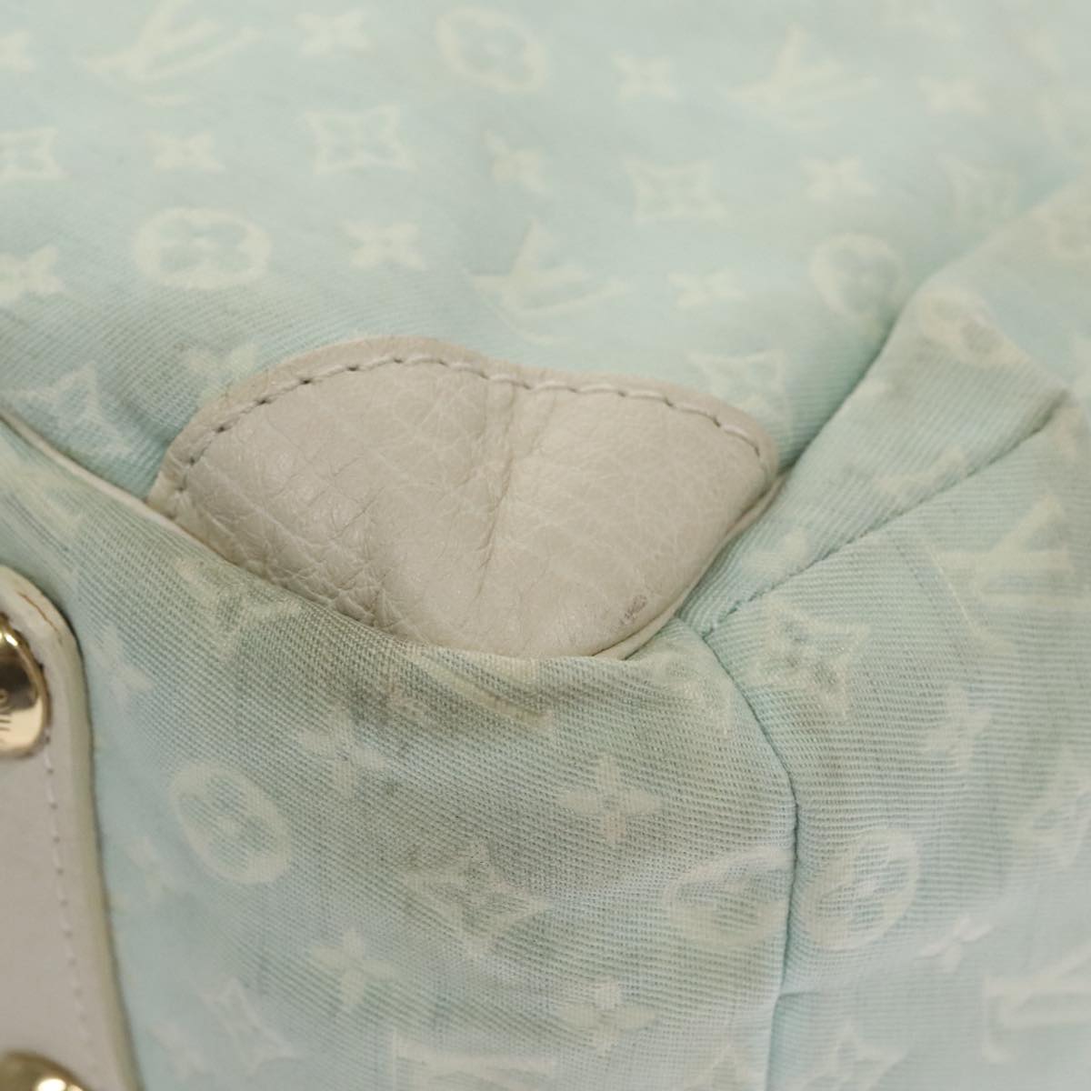 LOUIS VUITTON Monogram Mini Lin Sac Arange Mothers Bag Blue M95256 Auth 108921