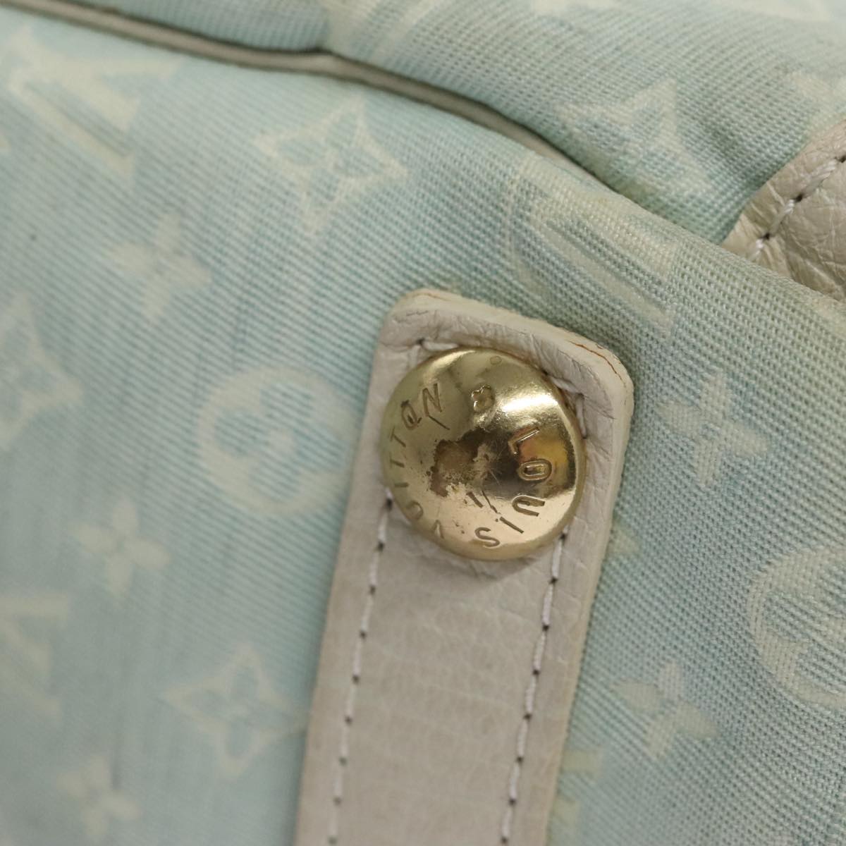 LOUIS VUITTON Monogram Mini Lin Sac Arange Mothers Bag Blue M95256 Auth 108921