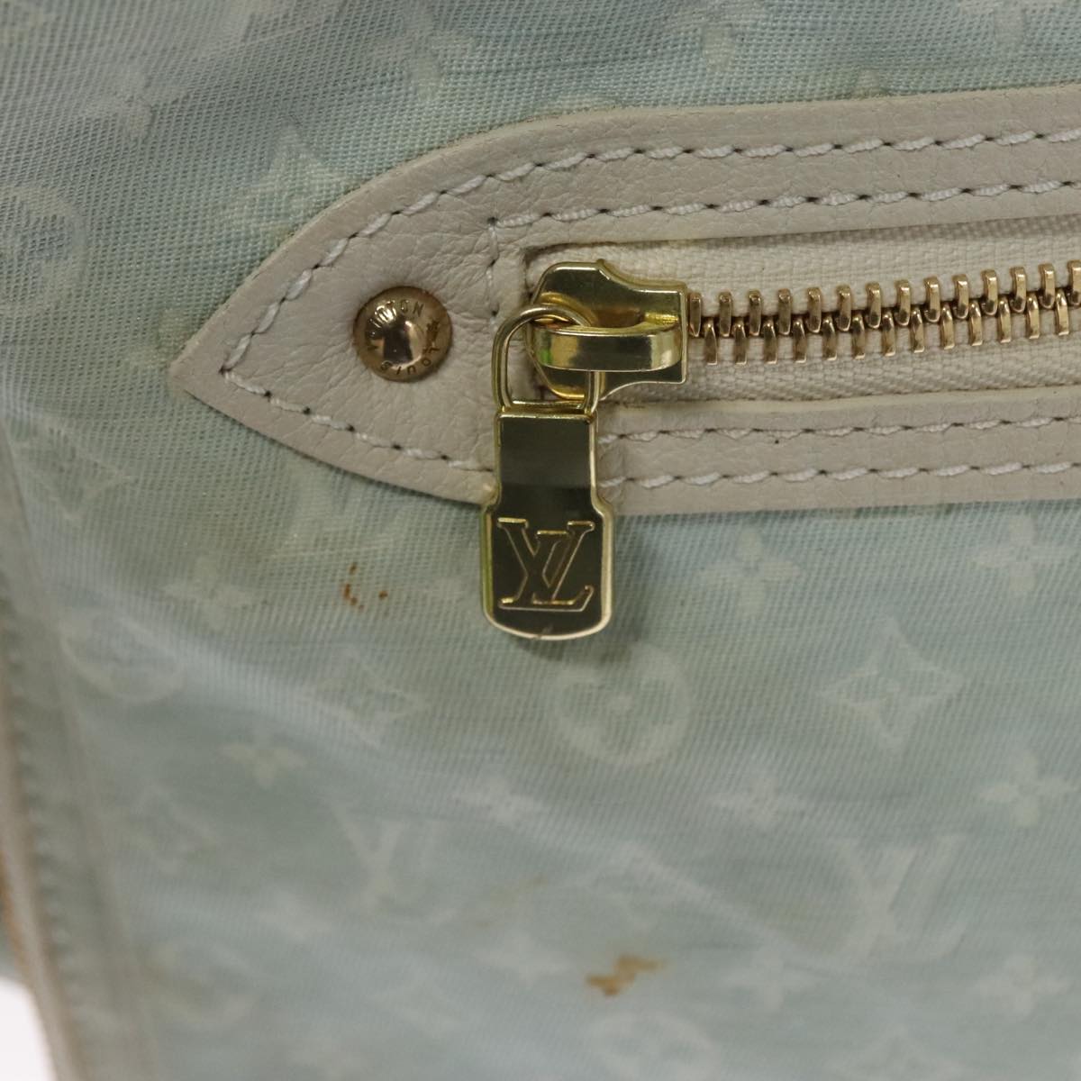 LOUIS VUITTON Monogram Mini Lin Sac Arange Mothers Bag Blue M95256 Auth 108921
