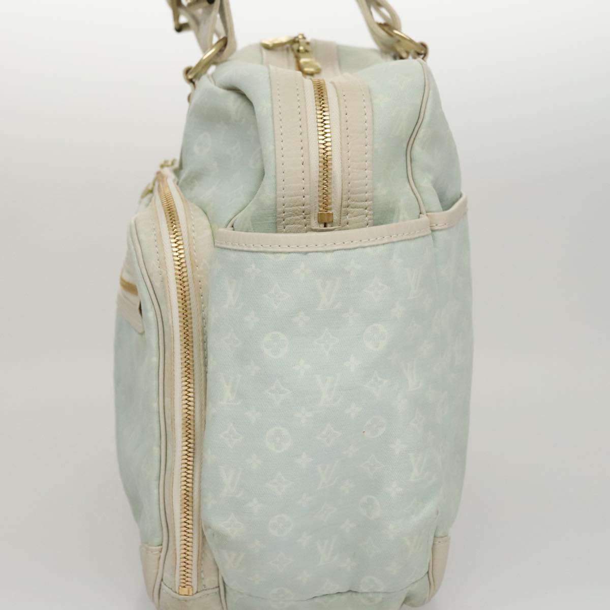 LOUIS VUITTON Monogram Mini Lin Sac Arange Mothers Bag Blue M95256 Auth 108921