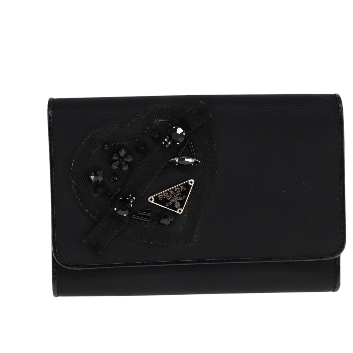 PRADA Wallet Nylon Black Auth 108925