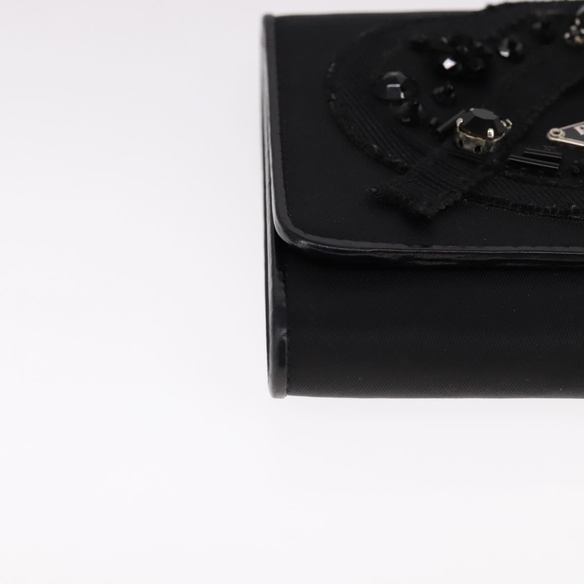 PRADA Wallet Nylon Black Auth 108925