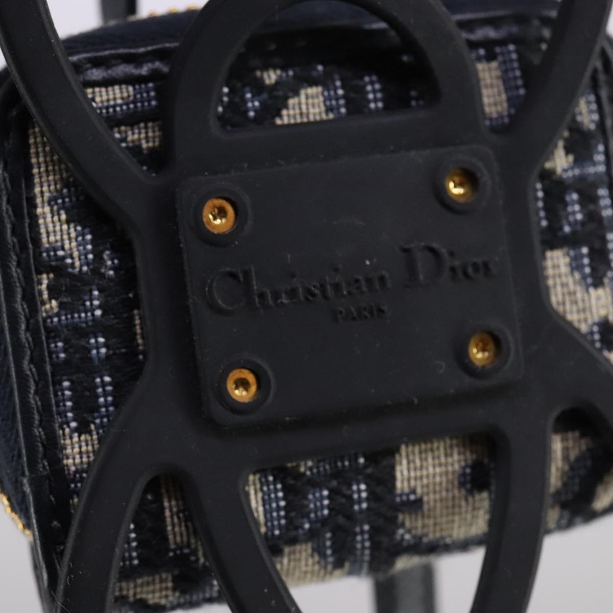 Christian Dior Neck Strap Phone Folder Trotter Canvas Navy Auth 108927