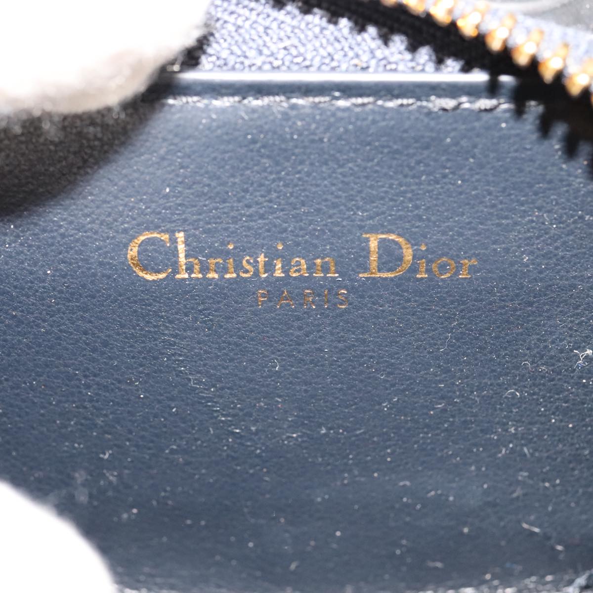 Christian Dior Neck Strap Phone Folder Trotter Canvas Navy Auth 108927