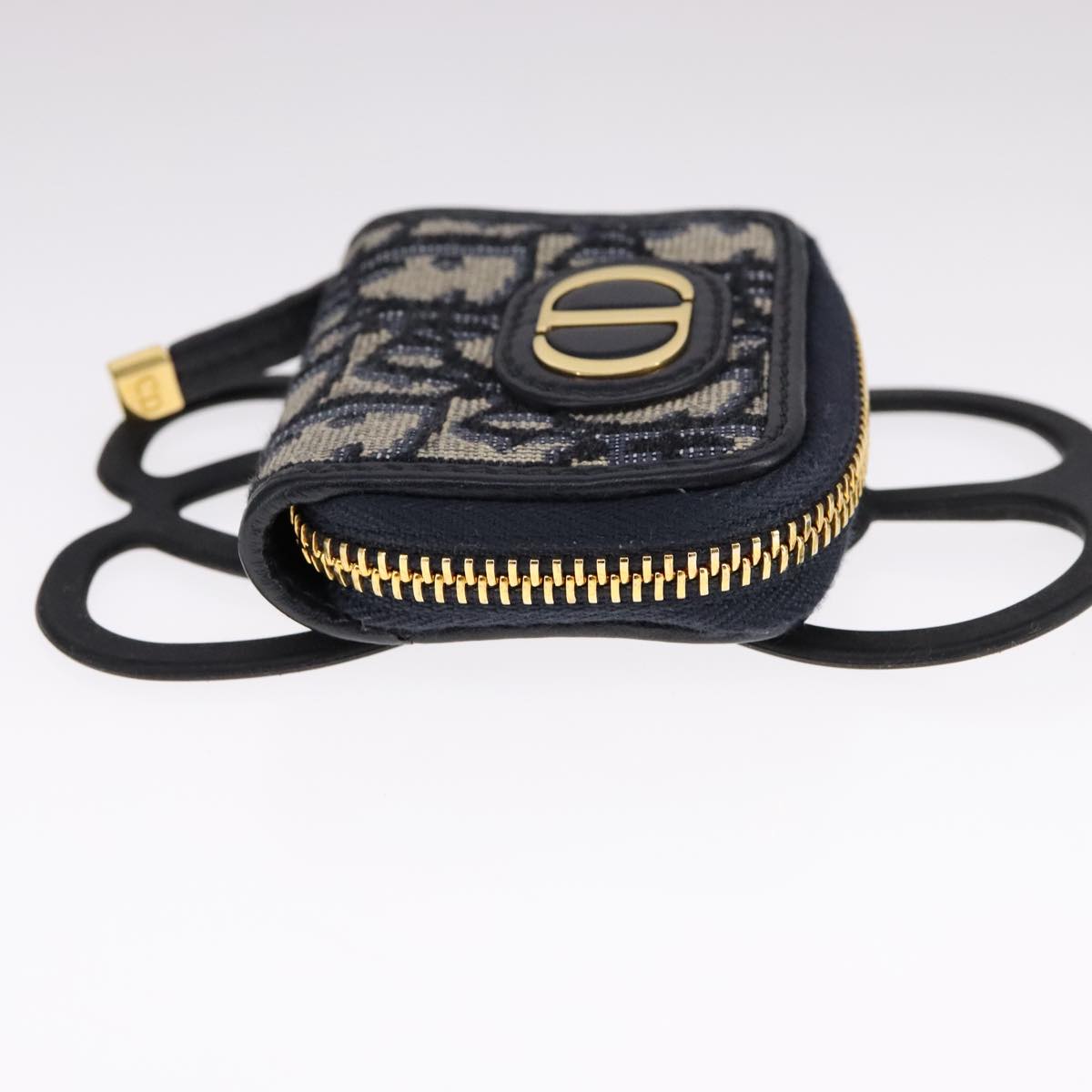 Christian Dior Neck Strap Phone Folder Trotter Canvas Navy Auth 108927