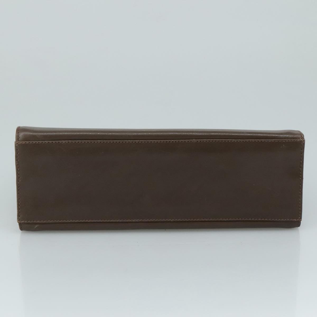 Salvatore Ferragamo Chain Shoulder Bag Leather Brown Gold Auth 108953