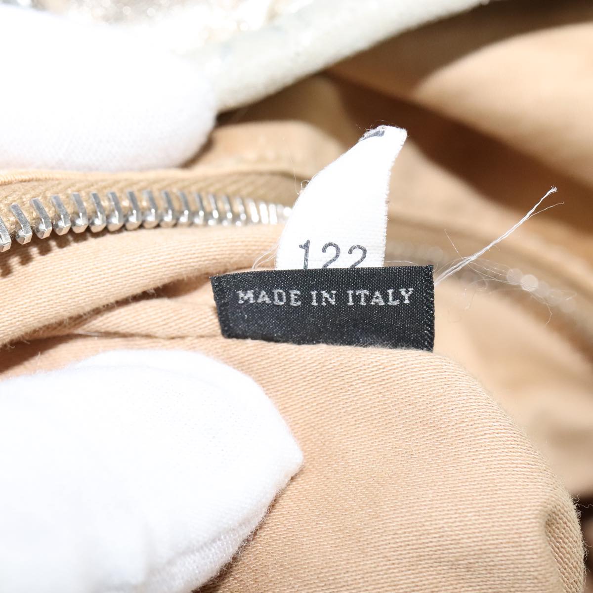 Miu Miu Tote Bag Leather 2way Silver Auth 109096