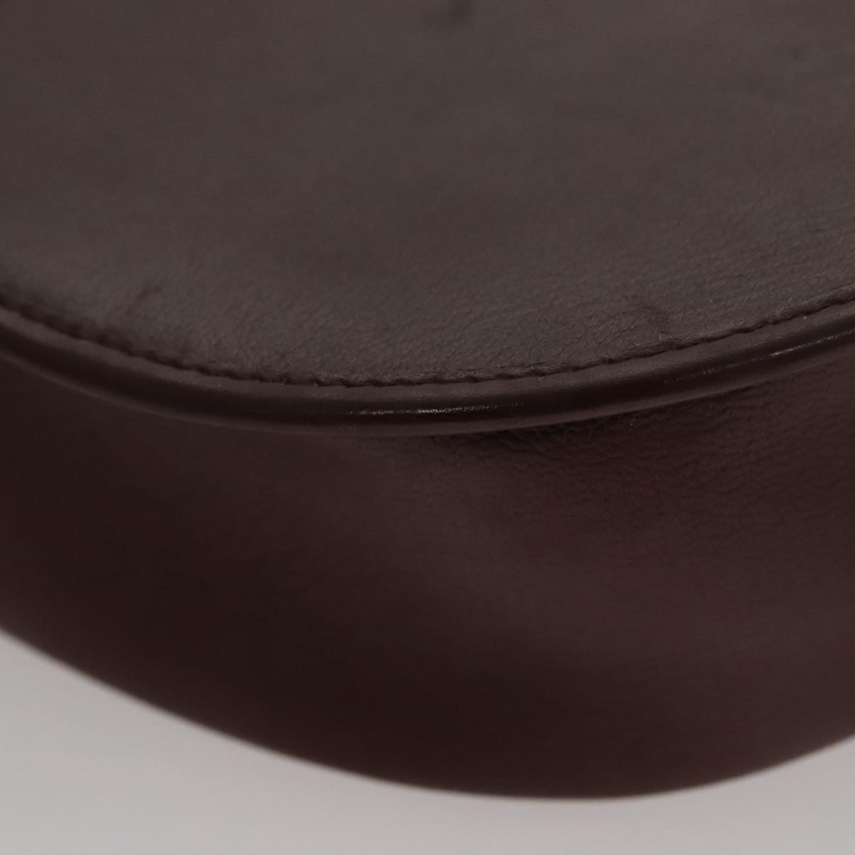 Christian Dior Shoulder Bag Leather Bordeaux Gold Auth 109198