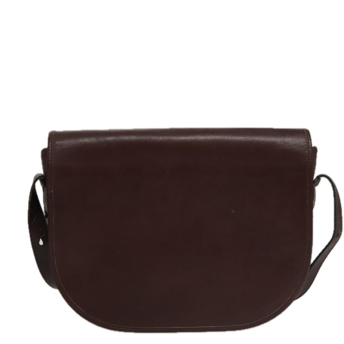 Christian Dior Shoulder Bag Leather Bordeaux Gold Auth 109198