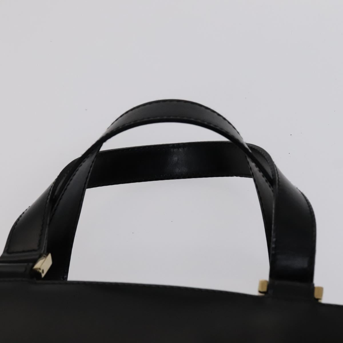 GUCCI Hand Bag Leather 2way Black Gold 000 2046 0562 Auth 109217