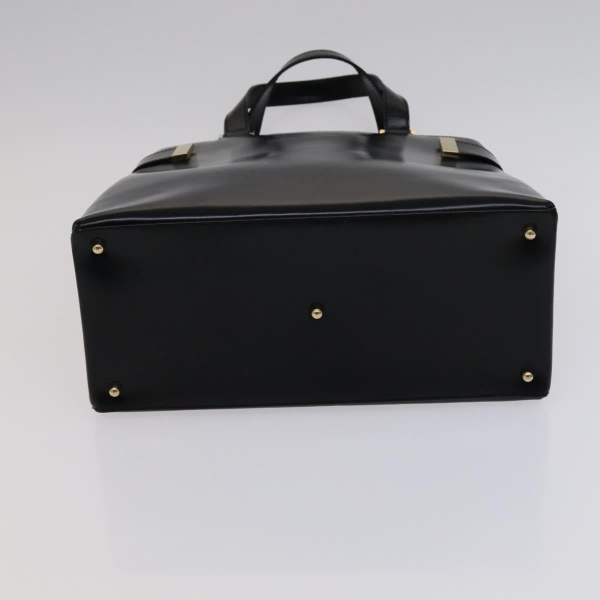 GUCCI Hand Bag Leather 2way Black Gold 000 2046 0562 Auth 109217
