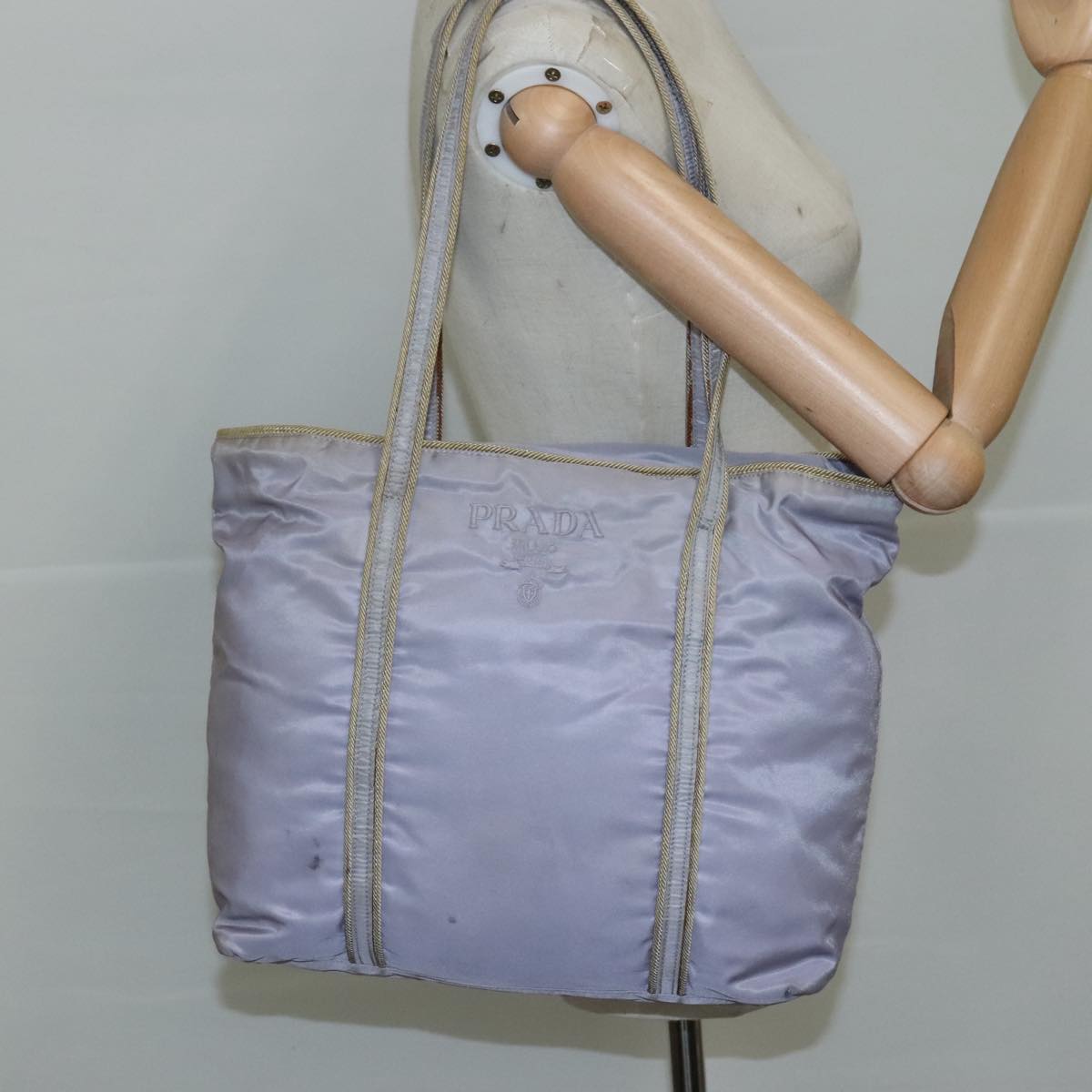 PRADA Tote Bag Nylon Purple Auth 109266