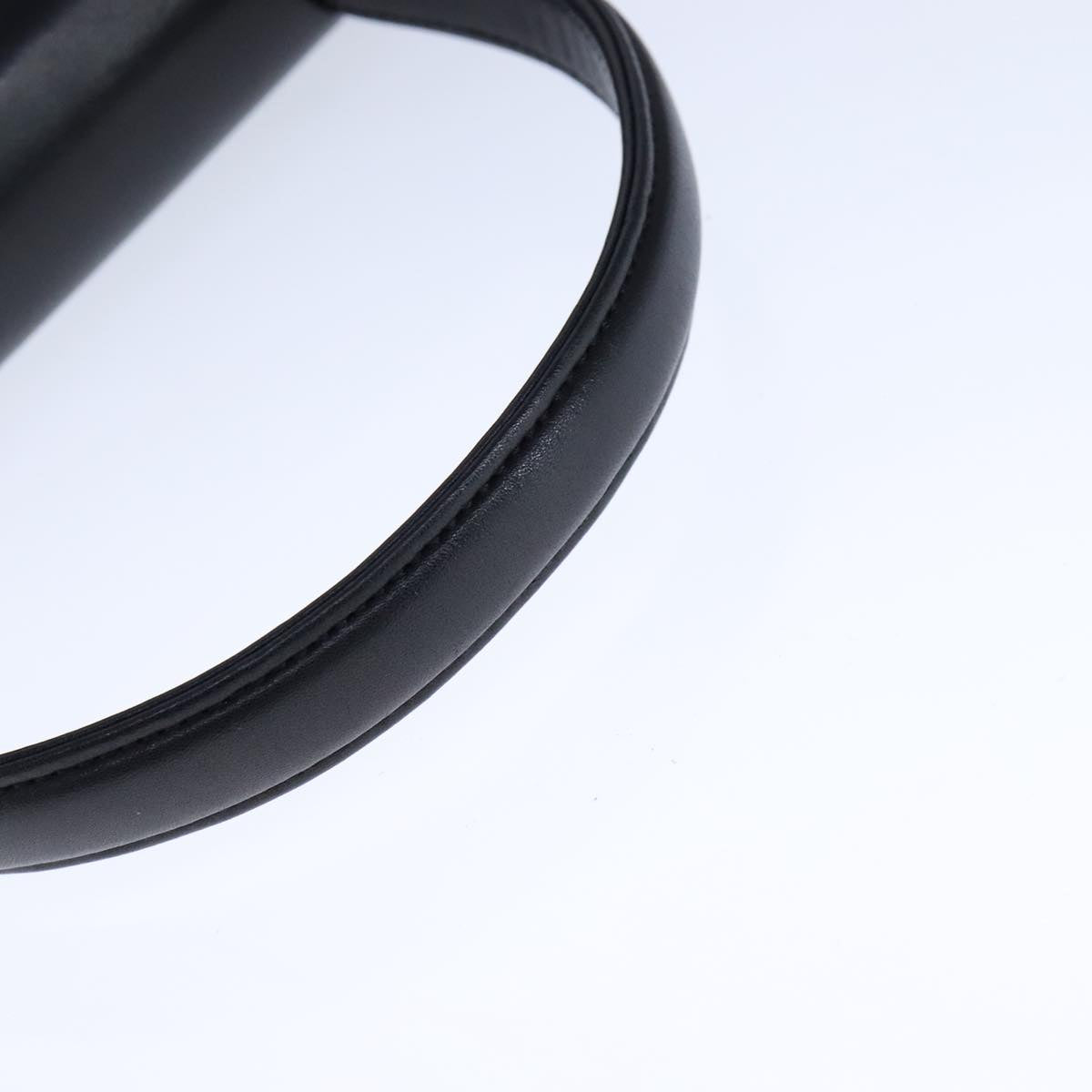 GIVENCHY Hand Bag Leather Black Gold Auth 109282