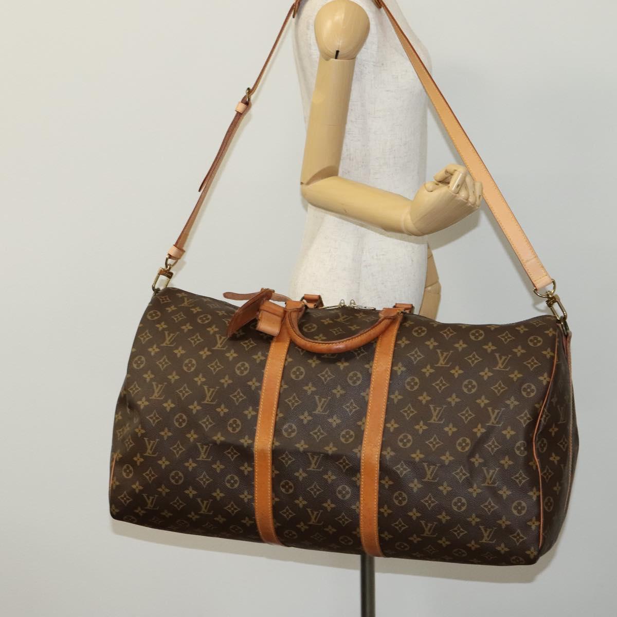 LOUIS VUITTON Monogram Keepall Bandouliere 60 Boston Bag M41412 LV Auth 109329