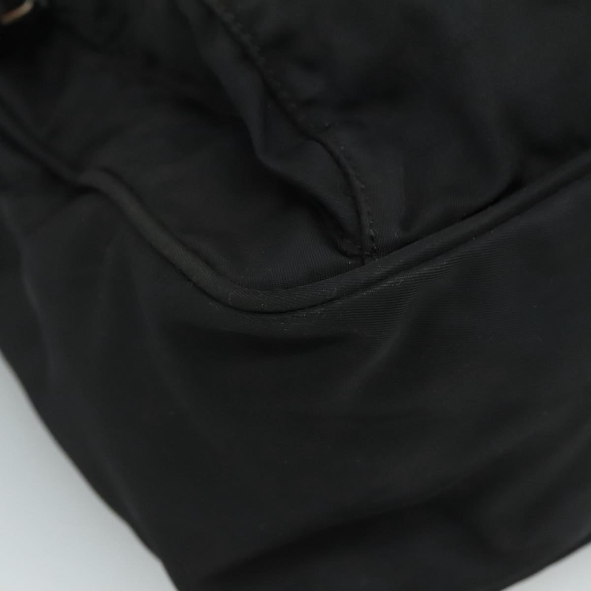PRADA Shoulder Bag Nylon Black Silver Auth 109422