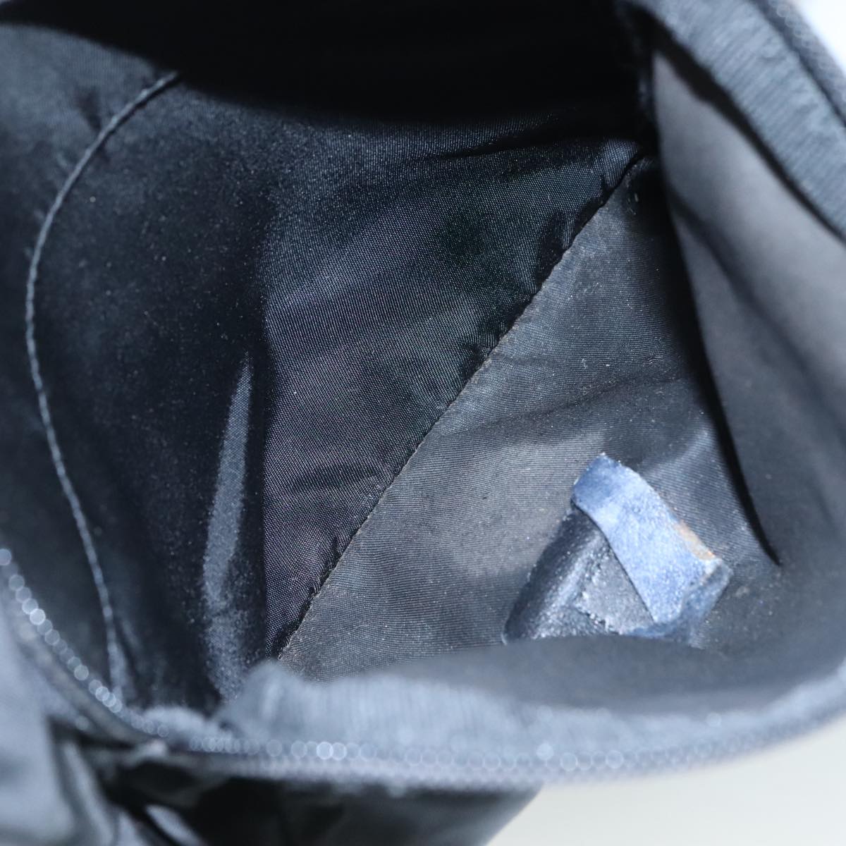 PRADA Shoulder Bag Nylon Black Silver Auth 109422