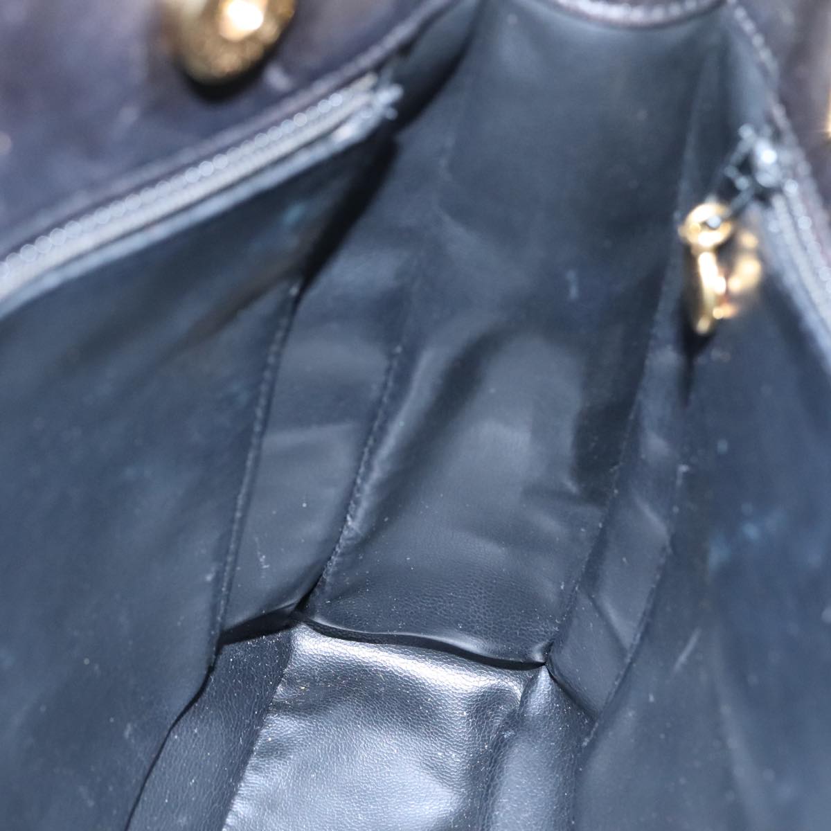 CHANEL COCO Mark Chain Shoulder Bag Lamb Skin Black Gold CC Auth 109490