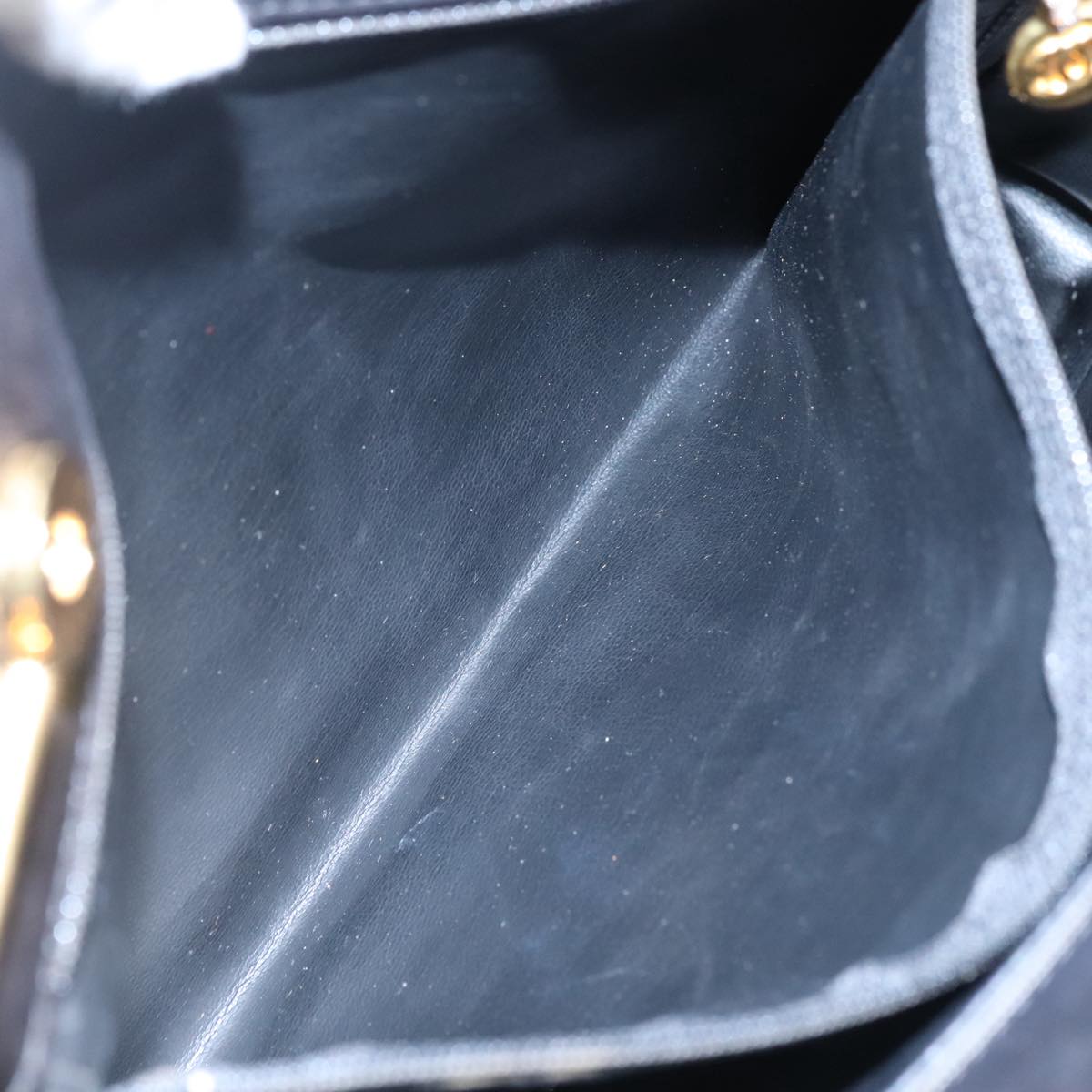 CHANEL COCO Mark Chain Shoulder Bag Lamb Skin Black Gold CC Auth 109490