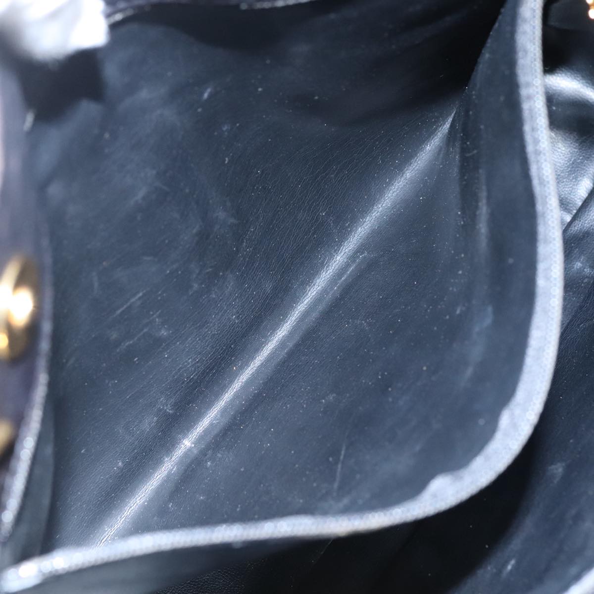 CHANEL COCO Mark Chain Shoulder Bag Lamb Skin Black Gold CC Auth 109490