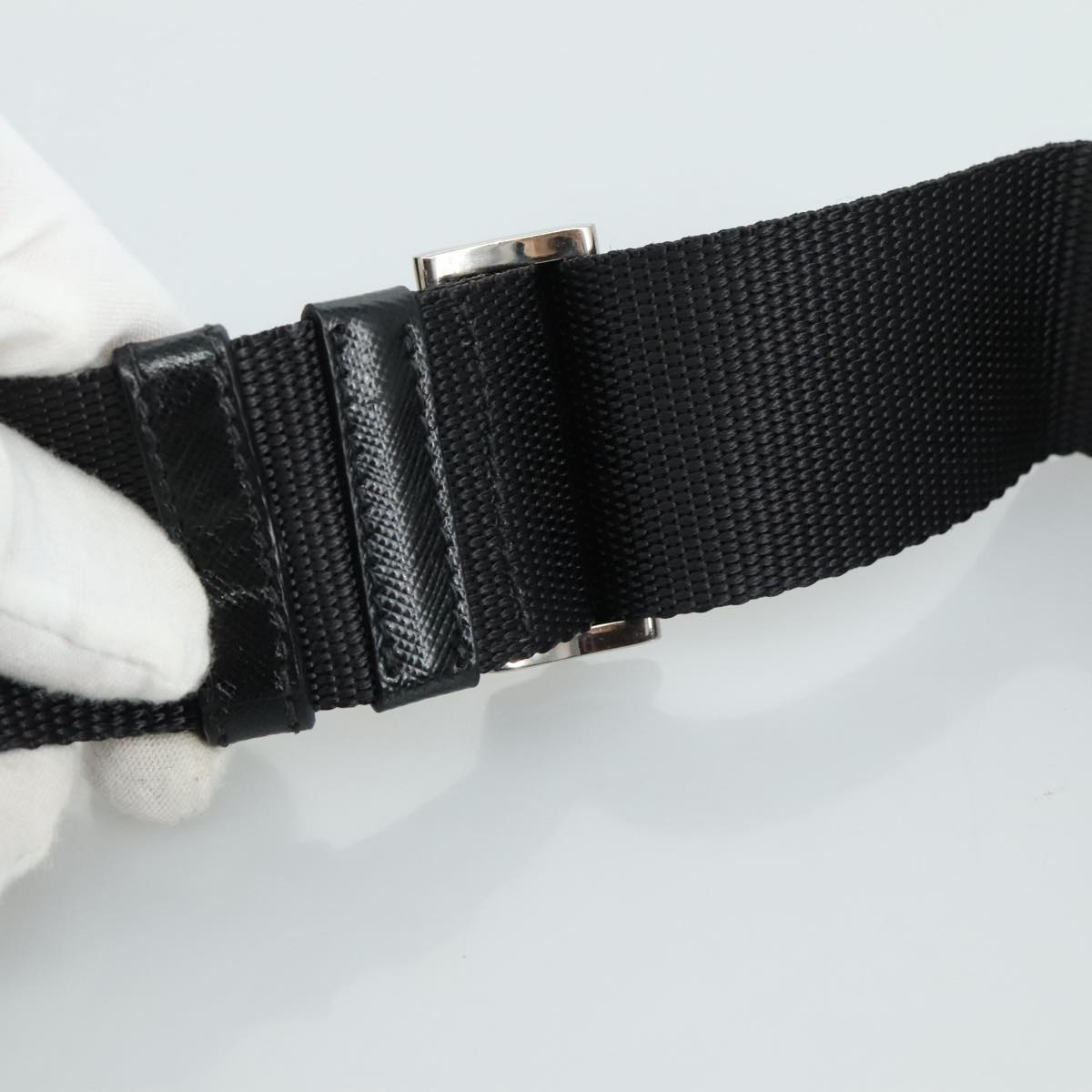 PRADA Shoulder Bag Nylon Black Auth 109665