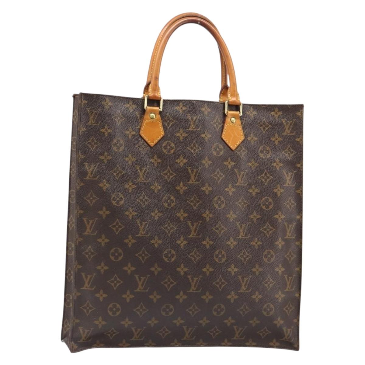 LOUIS VUITTON Monogram Sac Plat Hand Bag M51140 LV Auth 109668