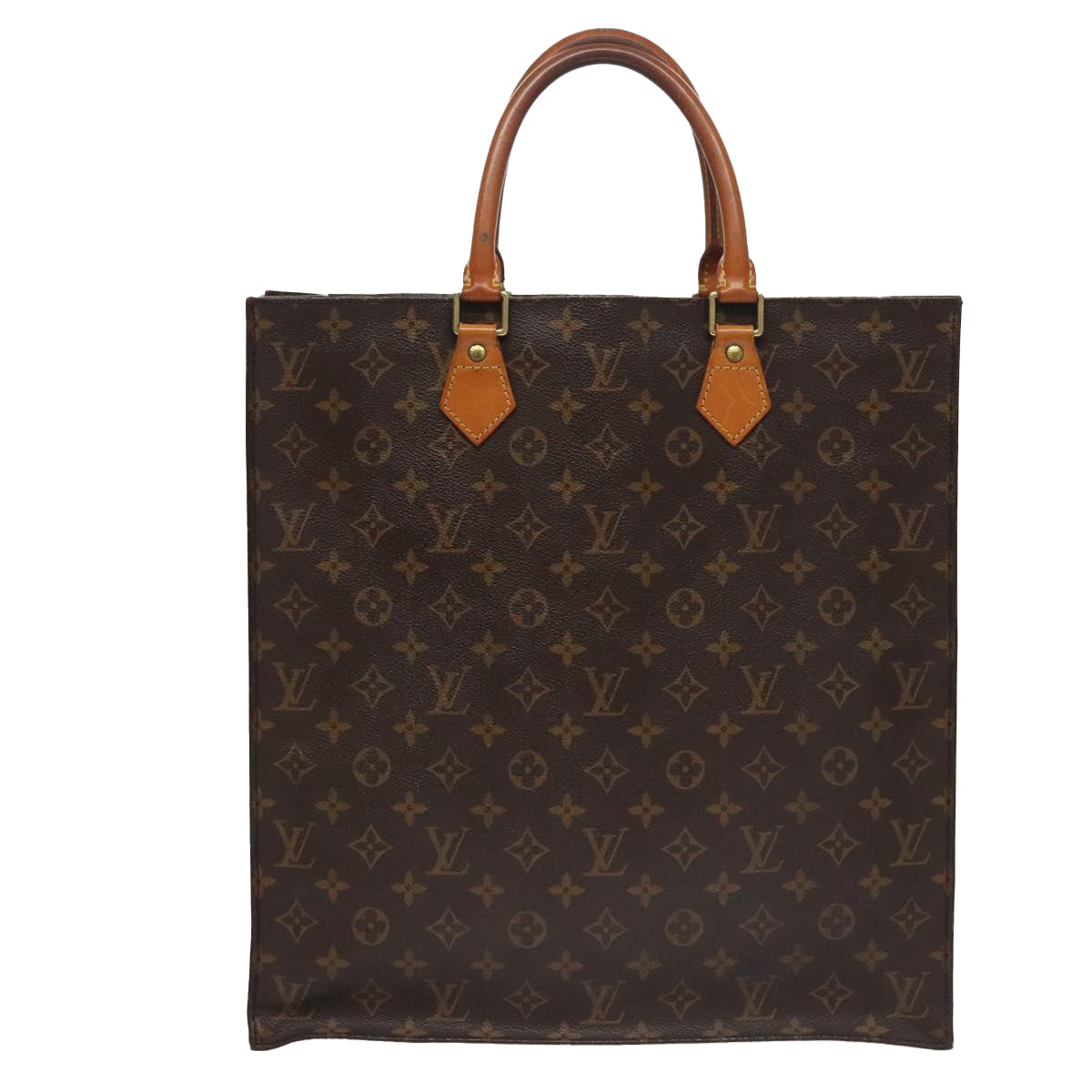 LOUIS VUITTON Monogram Sac Plat Hand Bag M51140 LV Auth 109668