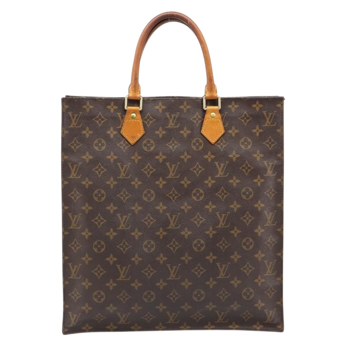 LOUIS VUITTON Monogram Sac Plat Hand Bag M51140 LV Auth 109668