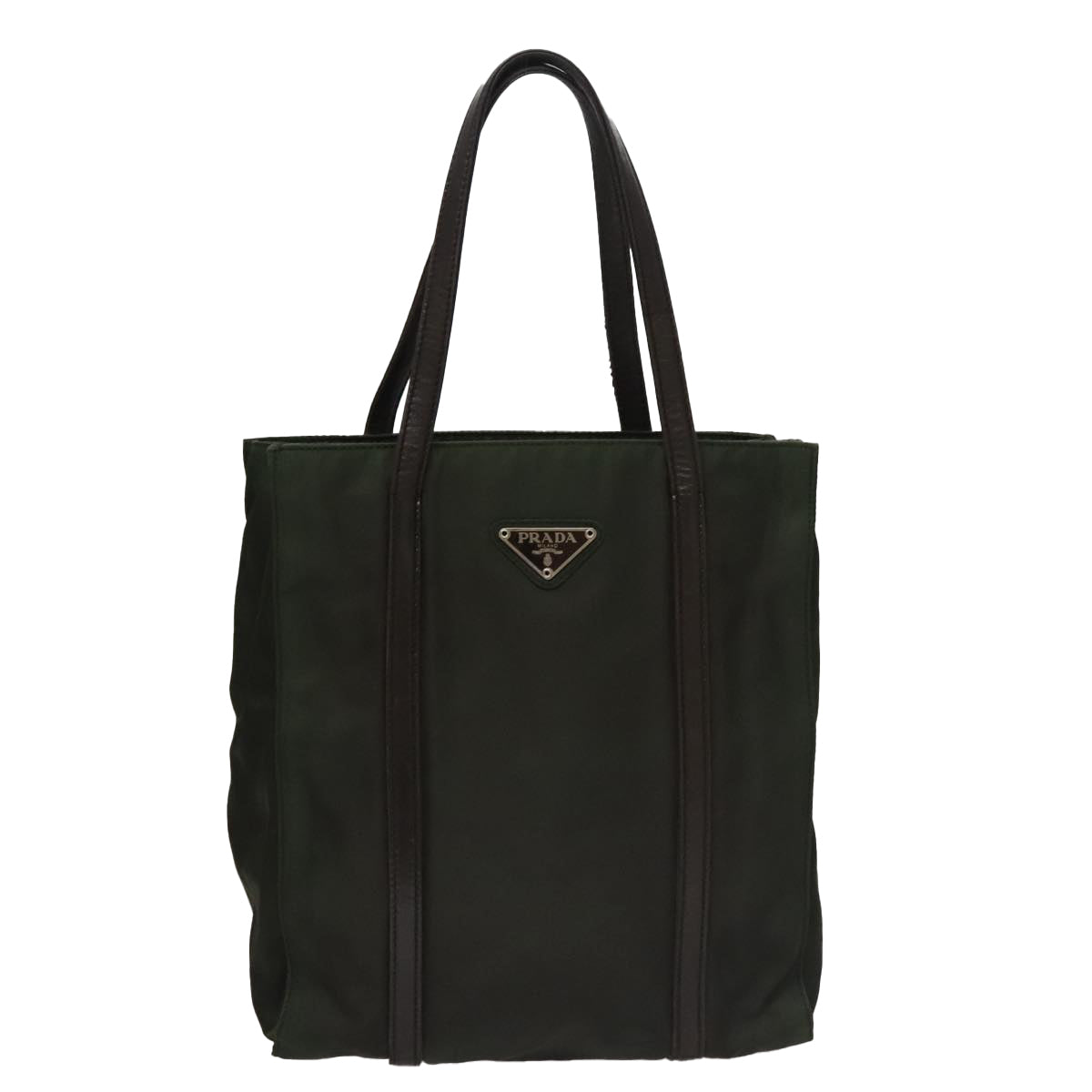 PRADA Hand Bag Nylon Khaki Auth 109677