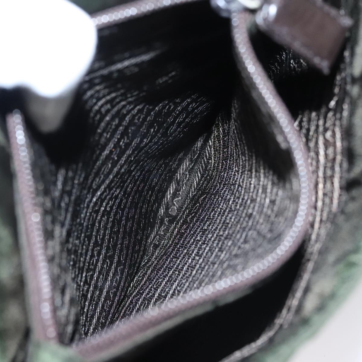 PRADA Hand Bag Nylon Khaki Auth 109677