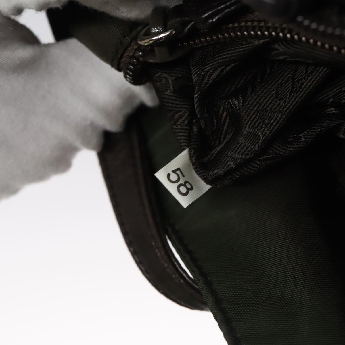 PRADA Hand Bag Nylon Khaki Auth 109677