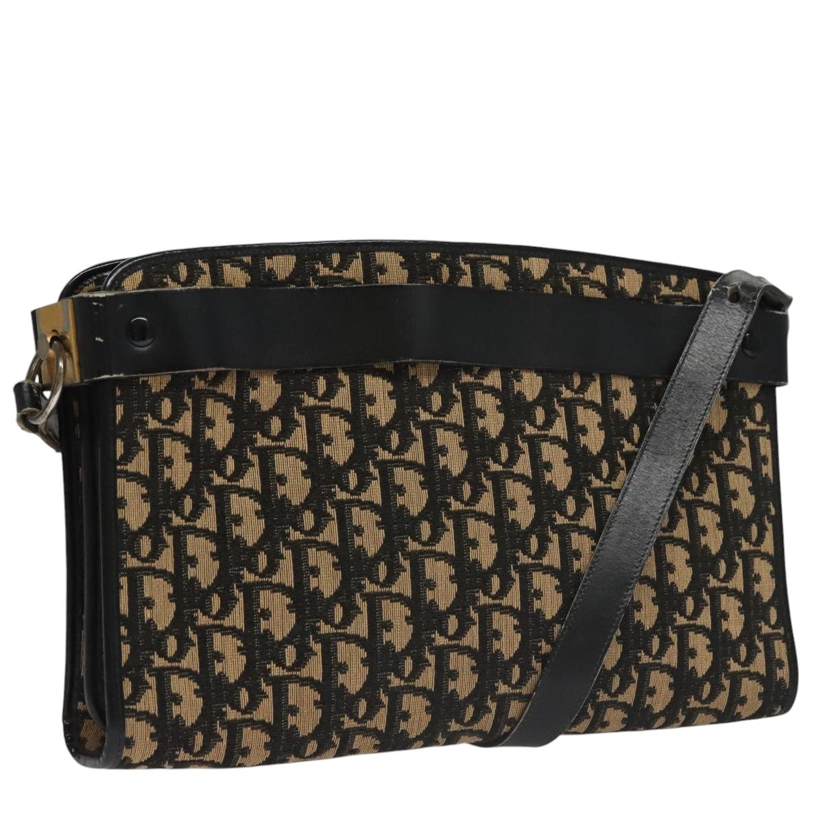 Christian Dior Trotter Canvas Shoulder Bag Navy Auth 109699