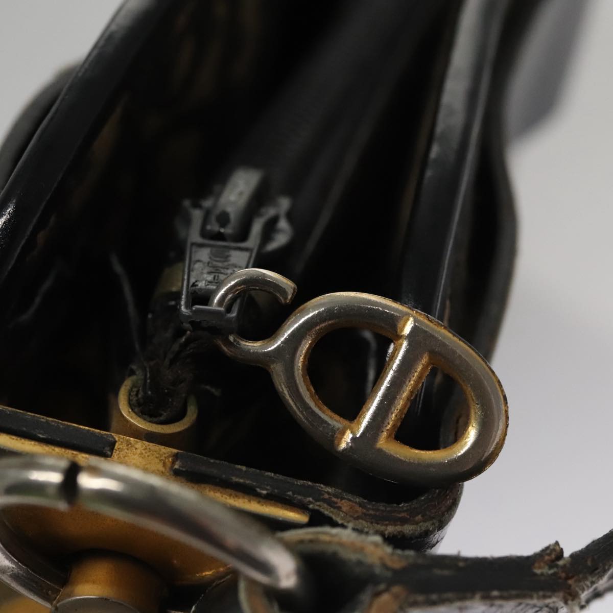 Christian Dior Trotter Canvas Shoulder Bag Navy Auth 109699