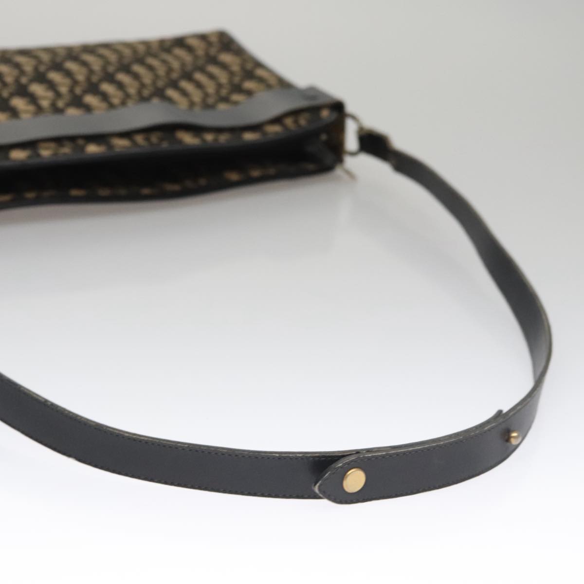 Christian Dior Trotter Canvas Shoulder Bag Navy Auth 109699