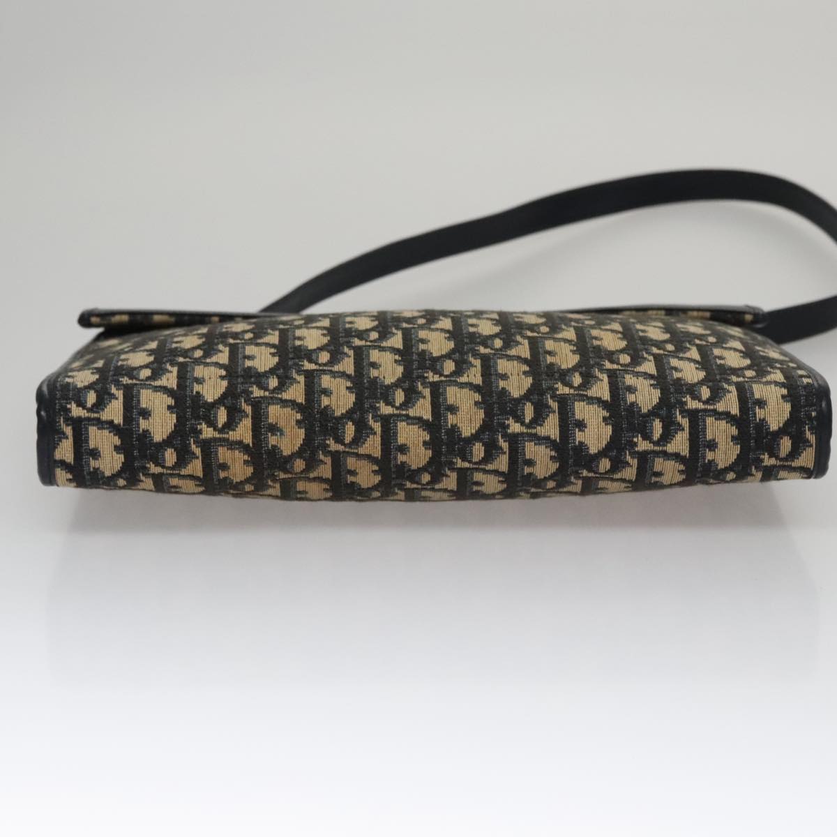 Christian Dior Trotter Canvas Shoulder Bag Navy Auth 109700